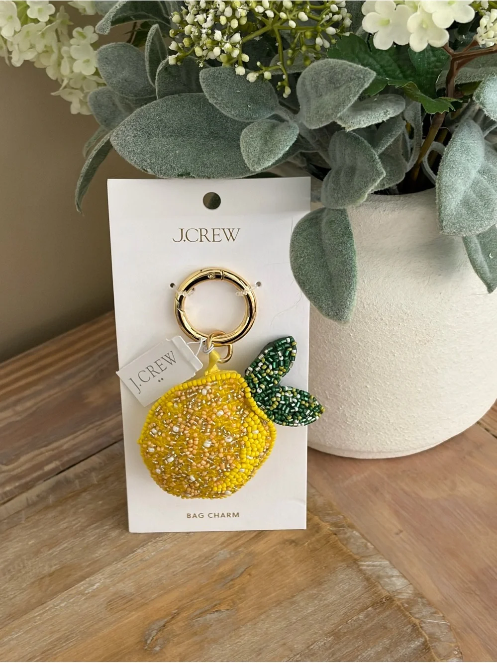 J.Crew Beaded Yellow Lemon Bag Charm🍋
